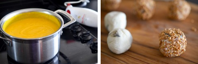 velouté carottes gingembre bonbons sésame