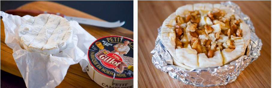 camembert rôti aux noix